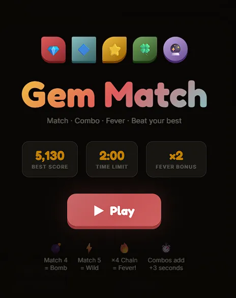 Gem Match puzzle game
