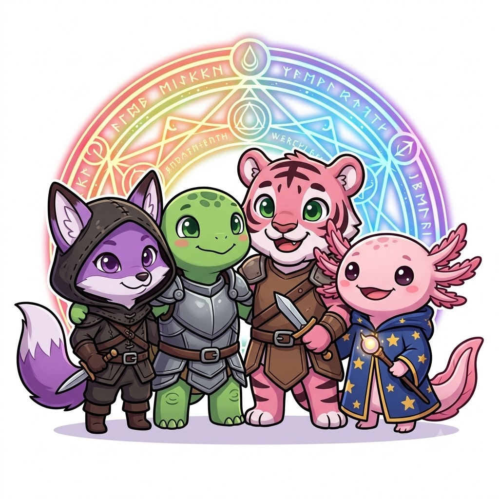JVDesignStudio guide characters gathered together as a warm studio avatar