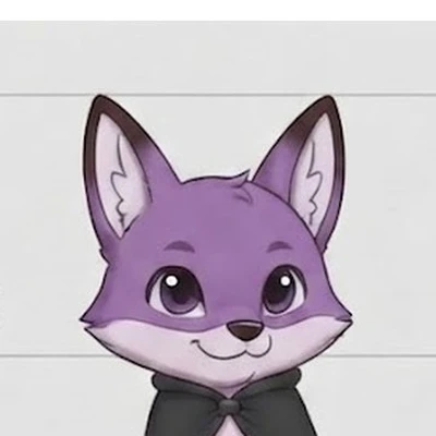 Lumo the purple fox, curious and kind